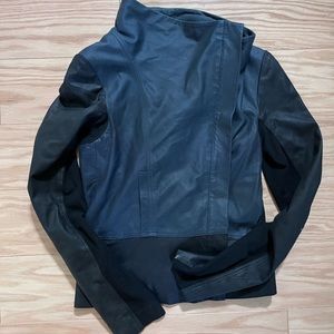 Vince Leather Jacket Navy and Black Sz Small